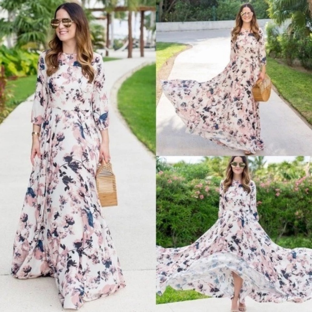 Yumi Kim Woodstock Floral long sleeve Maxi Dress 26576